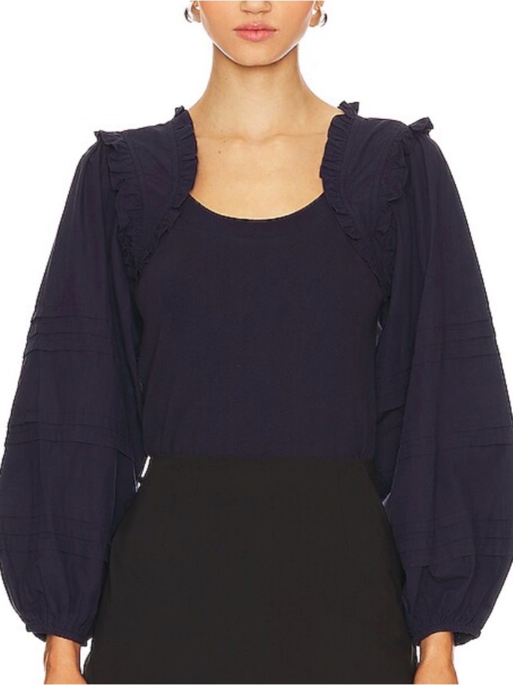 Cleobella Navy Ruffle top